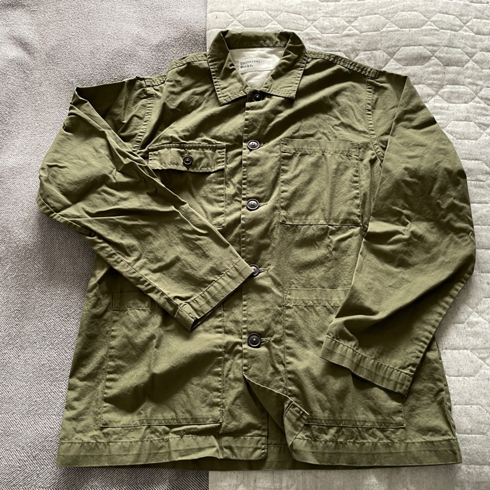 Universal Works Fine Twill Dockside Overshirt Green Size Small